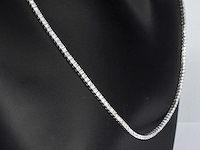 Witgouden tenniscollier 5.50 carat briljant diamanten - afbeelding 2 van  9