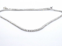 Witgouden tenniscollier 5.50 carat briljant diamanten - afbeelding 5 van  9