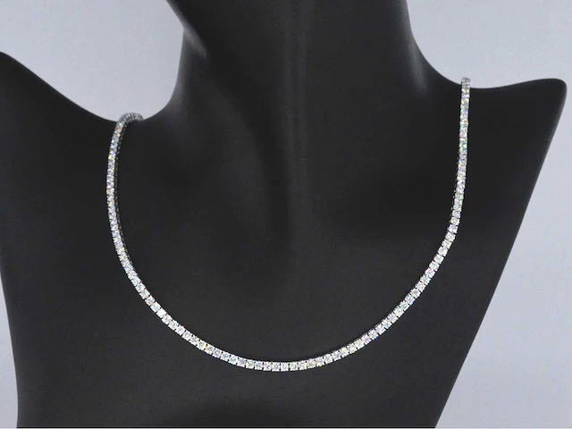 Witgouden tenniscollier briljant 10.00 ct - afbeelding 1 van  6