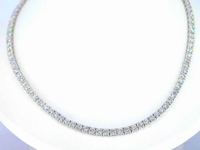 Witgouden tenniscollier briljant 22.00 ct - afbeelding 1 van  8