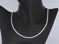 Witgouden tenniscollier met briljant geslepen diamanten 10.00 carat