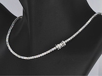 Witgouden tenniscollier met briljant geslepen diamanten 10.00 carat - afbeelding 5 van  7