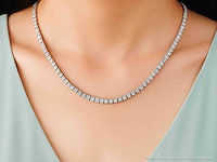 Witgouden tenniscollier met briljant geslepen diamanten 22.00 carat - afbeelding 2 van  8