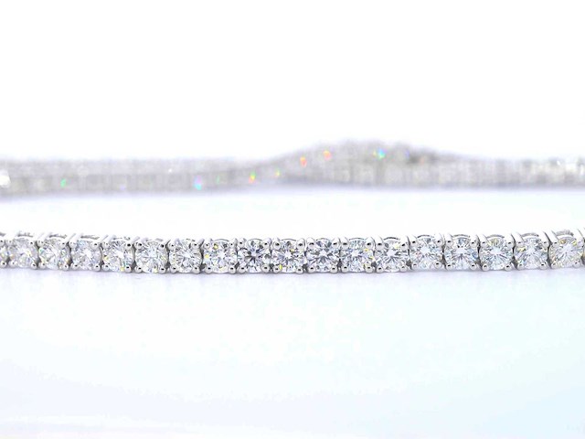 Witgouden tenniscollier met briljant geslepen diamanten 22.00 carat - afbeelding 4 van  8