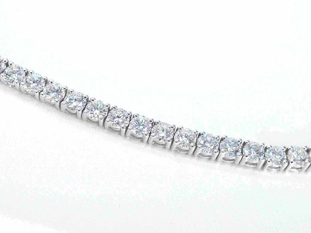 Witgouden tenniscollier met briljant geslepen diamanten 22.00 carat - afbeelding 5 van  8