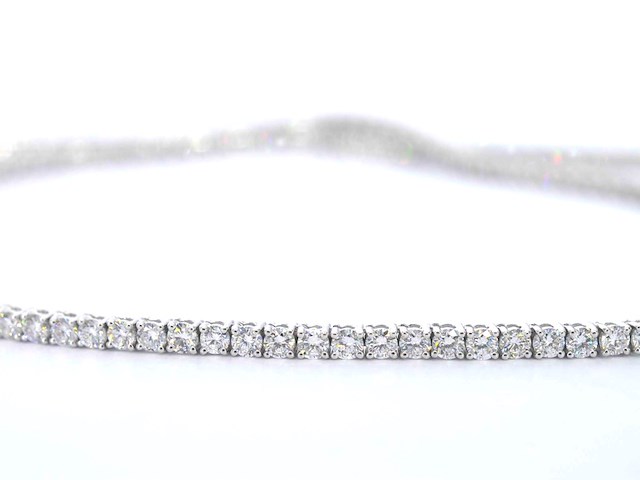 Witgouden tenniscollier met briljant geslepen diamanten van 10.00 carat - afbeelding 4 van  10