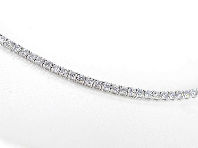 Witgouden tenniscollier met briljant geslepen diamanten van 10.00 carat - afbeelding 5 van  10