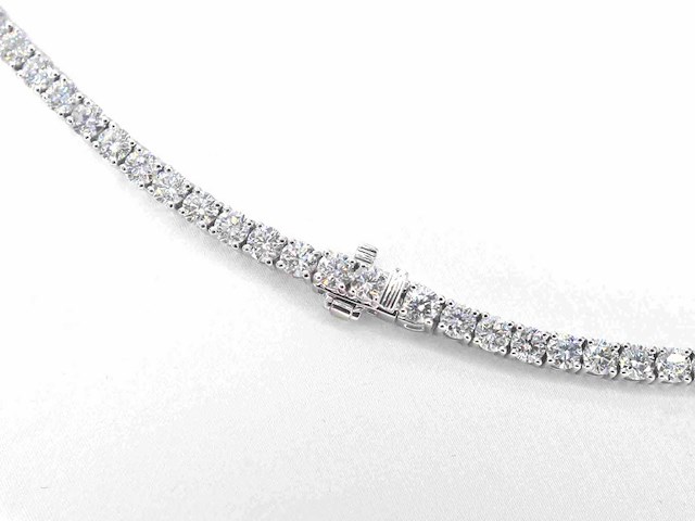 Witgouden tenniscollier met briljant geslepen diamanten van 16.00 carat - afbeelding 5 van  7