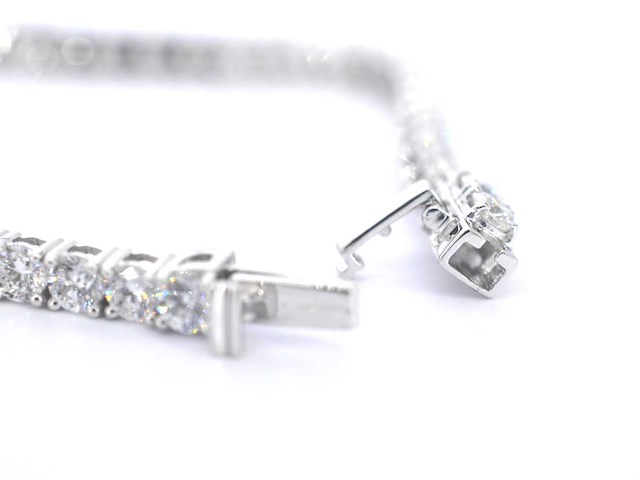 Witgouden tenniscollier met briljant geslepen diamanten van 16.00 carat - afbeelding 6 van  7