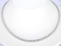 Witgouden tenniscollier met briljant geslepen diamanten van 16.00 carat - afbeelding 1 van  8