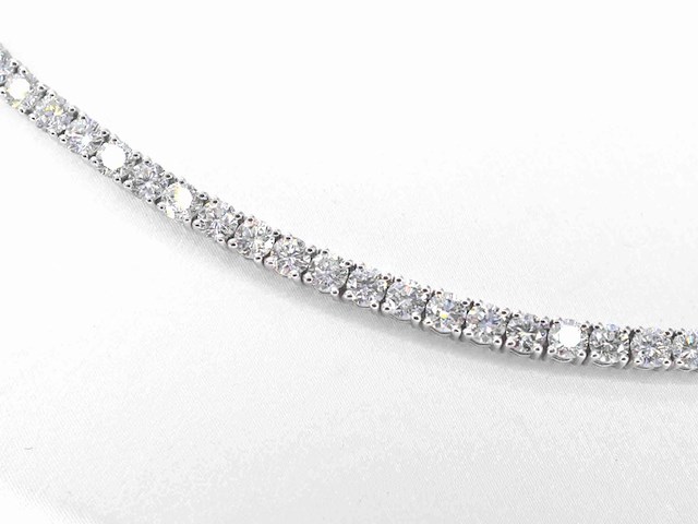 Witgouden tenniscollier met briljant geslepen diamanten van 16.00 carat - afbeelding 3 van  8