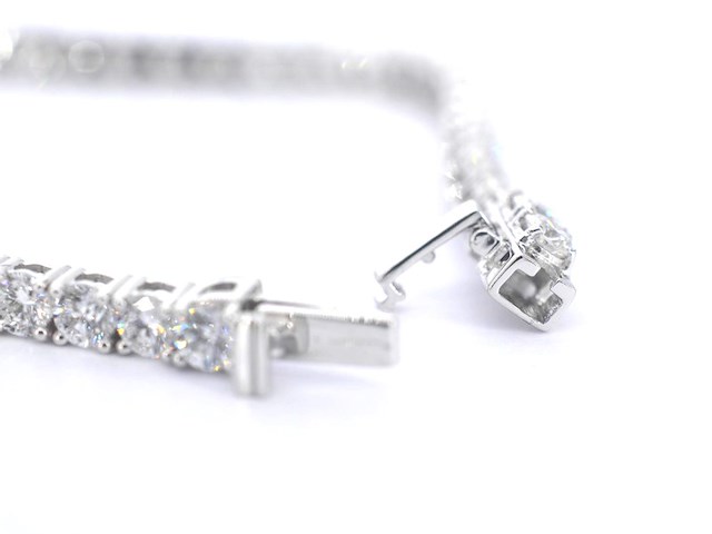 Witgouden tenniscollier met briljant geslepen diamanten van 16.00 carat - afbeelding 5 van  8