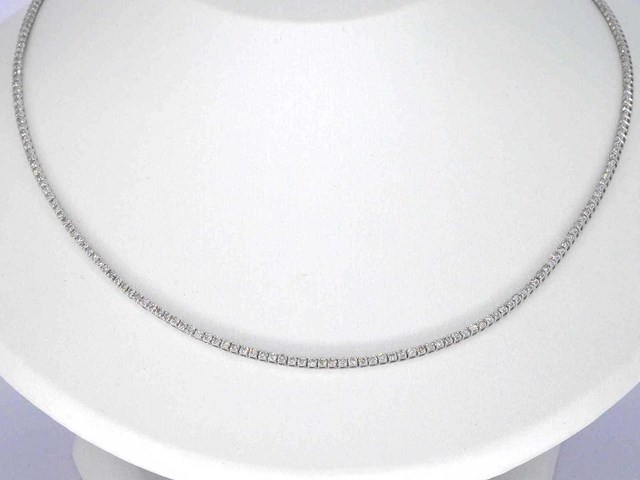 Witgouden tenniscollier met diamanten 3.00 carat - afbeelding 1 van  9