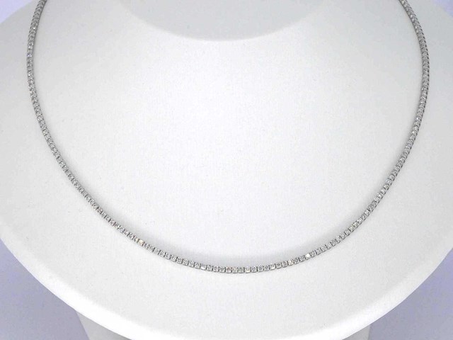 Witgouden tenniscollier met diamanten 3.00 carat - afbeelding 2 van  9