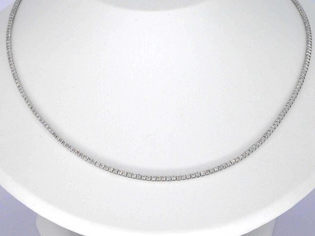 Witgouden tenniscollier met diamanten 3.00 carat - afbeelding 1 van  10