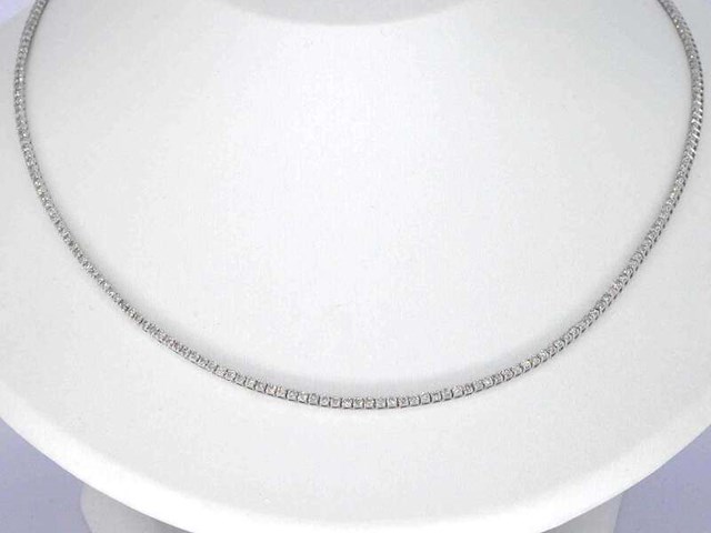 Witgouden tenniscollier met diamanten 3.00 carat - afbeelding 1 van  10