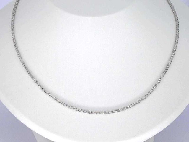 Witgouden tenniscollier met diamanten 3.00 carat - afbeelding 3 van  10