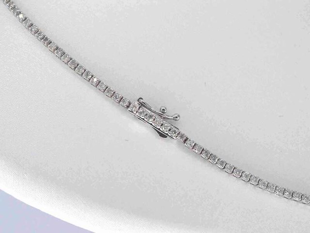 Witgouden tenniscollier met diamanten 3.00 carat - afbeelding 8 van  10