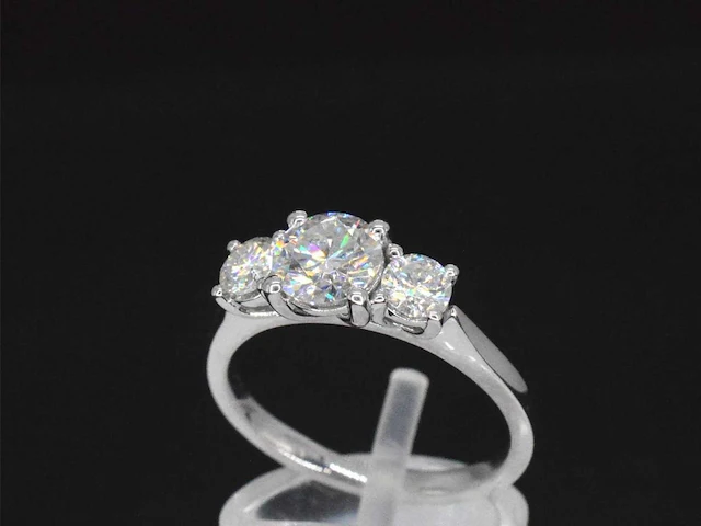 Witgouden trinity ring briljant 1.50 ct - afbeelding 3 van  8