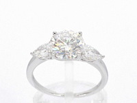 Witgouden trinity ring diamant 2.00 carat - afbeelding 1 van  9