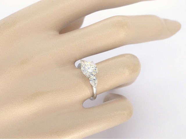 Witgouden trinity ring diamant 2.00 carat - afbeelding 2 van  9