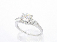 Witgouden trinity ring diamant 2.00 carat - afbeelding 4 van  9