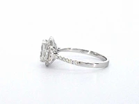 Witgouden trinity ring emerald diamant - afbeelding 5 van  9
