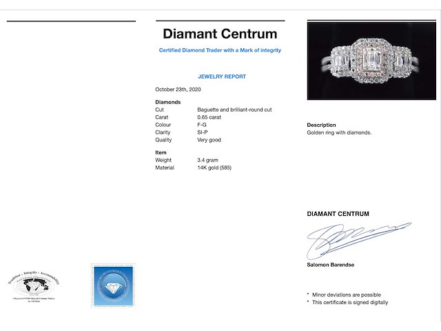 Witgouden trinity ring met diamanten - afbeelding 3 van  7