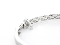 Witgouden vaste armband met briljant geslepen diamant - afbeelding 7 van  9