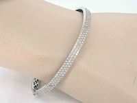 Witgouden vaste armband met briljant geslepen diamant - afbeelding 2 van  8