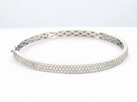 Witgouden vaste armband met briljant geslepen diamant - afbeelding 3 van  8
