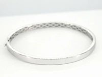 Witgouden vaste armband met briljant geslepen diamant - afbeelding 4 van  8