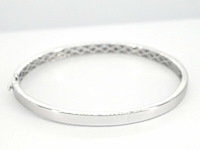 Witgouden vaste armband met briljant geslepen natuurlijke diamant - afbeelding 4 van  8