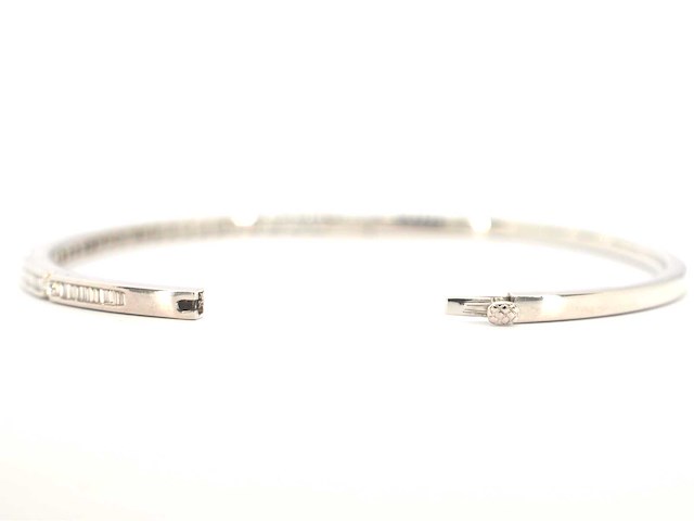 Witgouden vaste armband met diamanten - afbeelding 5 van  6