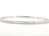 Witgouden vaste armband met diamanten - afbeelding 3 van  5