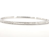 Witgouden vaste armband met diamanten - afbeelding 3 van  7