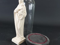 Witporseleinen maria met kind onder glazen stolp - afbeelding 4 van  5