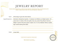 Witte design ring volledig gezet met witte briljanten - afbeelding 3 van  9