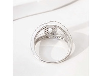 Witte design ring volledig gezet met witte briljanten - afbeelding 7 van  9