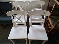 Witte houten stoel 4 stuks - afbeelding 3 van  3