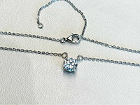 Witte solitair halsketting met hoogwaardige briljant - afbeelding 2 van  4