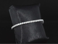 Witte tennisarmband met briljanten - afbeelding 4 van  4