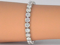 Witte tennisarmband met briljanten - afbeelding 2 van  7