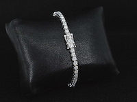 Witte tennisarmband met briljanten - afbeelding 2 van  4