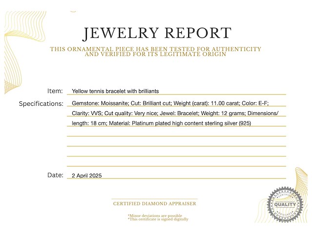 Witte tennisarmband met briljanten - afbeelding 3 van  4