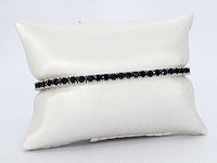 Witte tennisarmband met zwarte briljanten - afbeelding 4 van  8