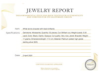 Witte tennisarmband zwarte briljanten - afbeelding 3 van  8