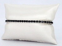 Witte tennisarmband zwarte briljanten - afbeelding 5 van  8