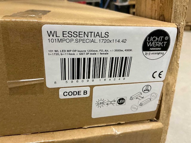 Wl essentials led inbouwarmatuur met louvre, 1720 mm, 33 w, 3500 lm, 4000 k (20x) - afbeelding 14 van  21