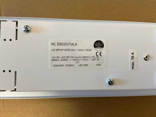 Wl essentials led inbouwarmatuur met louvre, 1720 mm, 33 w, 3500 lm, 4000 k (27x) - afbeelding 2 van  21